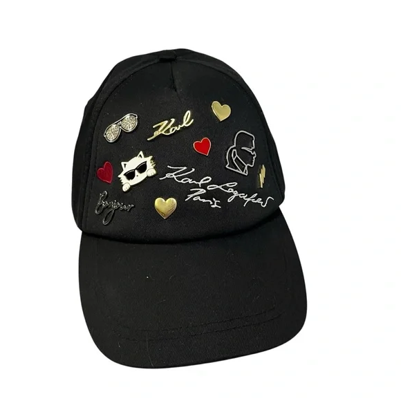 Karl Lagerfeld Hat Cap Strap Back Womens Adjustable Beige Leopard Velour Logo Karl Lagerfeld | Accessories | Nwt Karl Lagerfeld Pins  main image 4